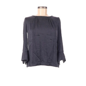Maje Silk 3/4 Length Sleeve Grey Top Size Medium